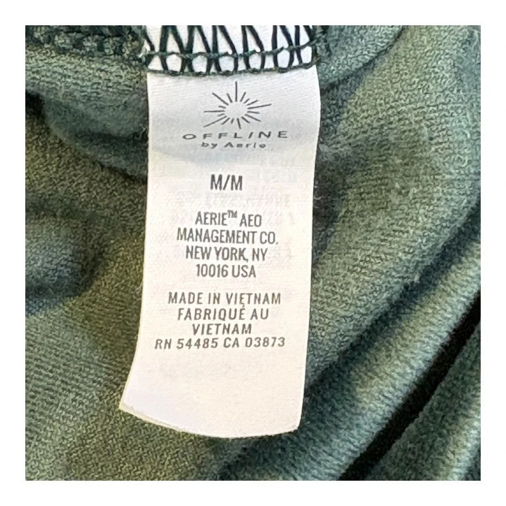 Offline by Aerie Green Velour Zip Up Hoodie Jacket Women Size‎ Medium - Picture 9 of 11